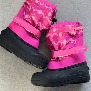 Columbia Powderbug Fuchsia and Black Snow Boots